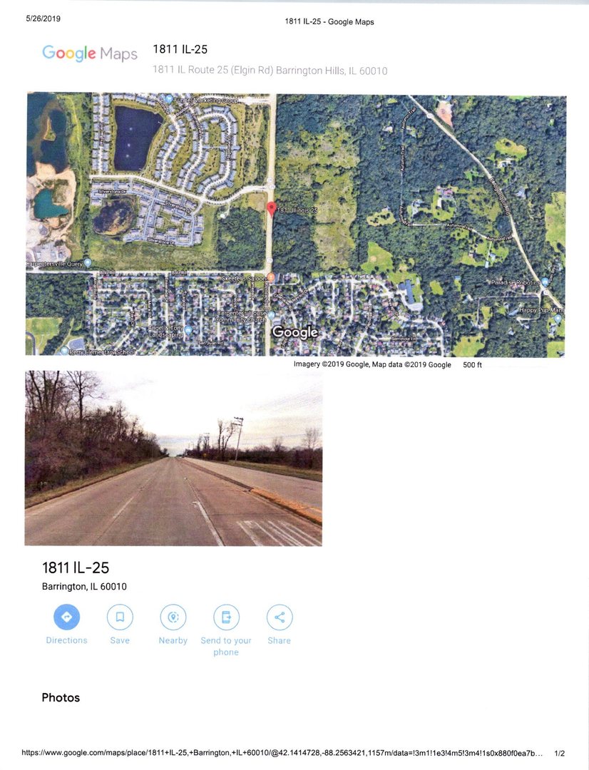 1811 Il Rte 25 (Elgin) Road, Barrington Hills, Illinois, 60010, United States, ,Land,For Sale,1811 Il Rte 25 (Elgin) Road,1431613