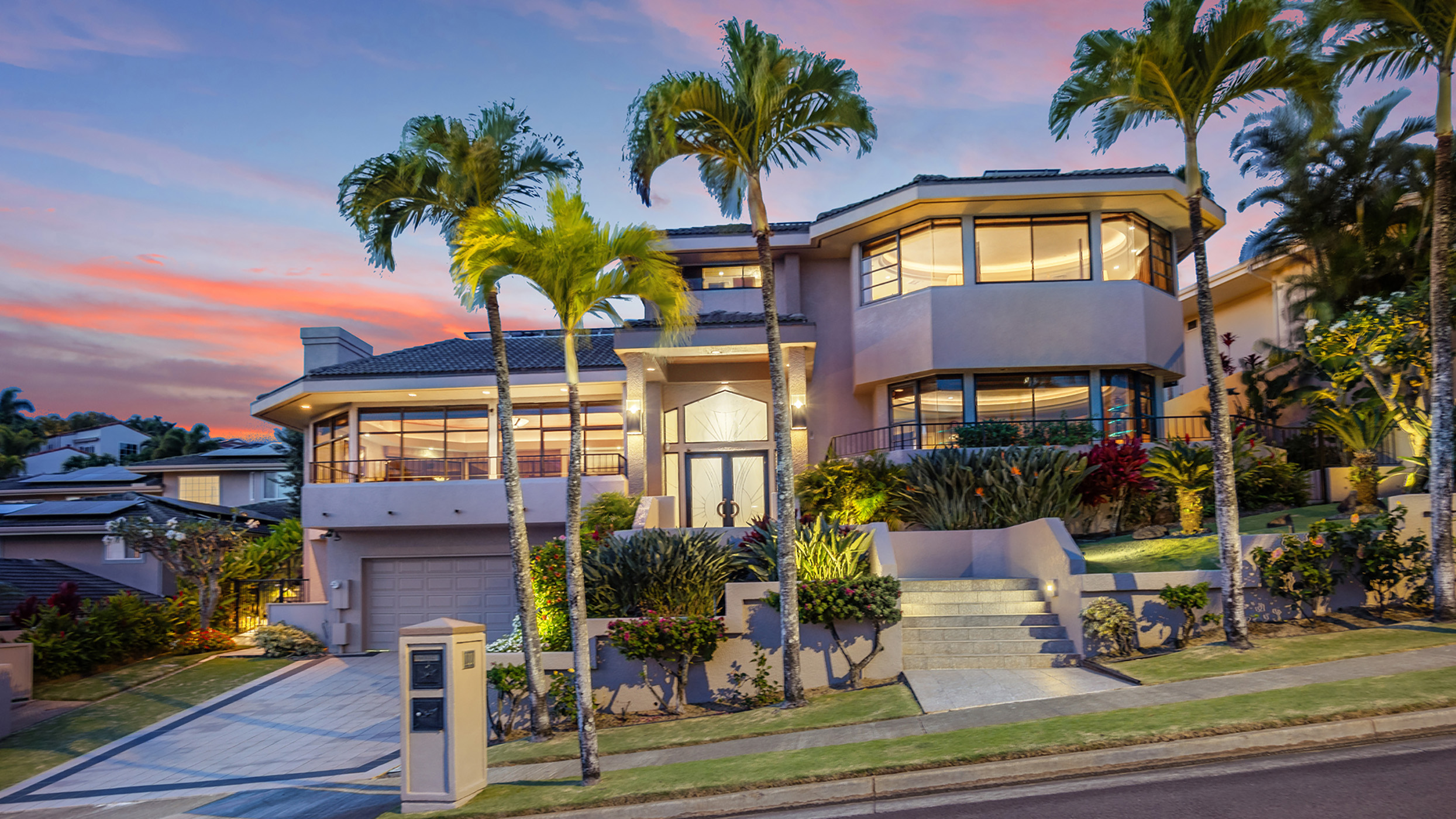 Hawaii Loa Ridge, City, Diamond Head, Ocean, Sunset Views 