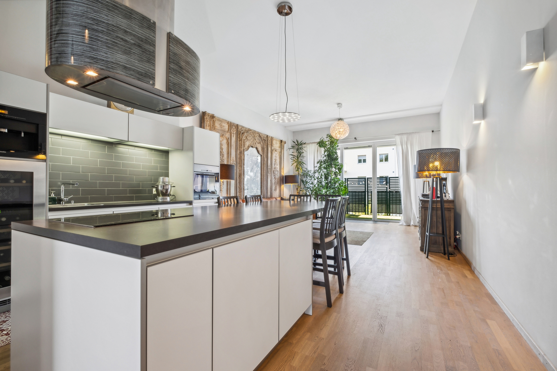 Elegant loft with high ceilings