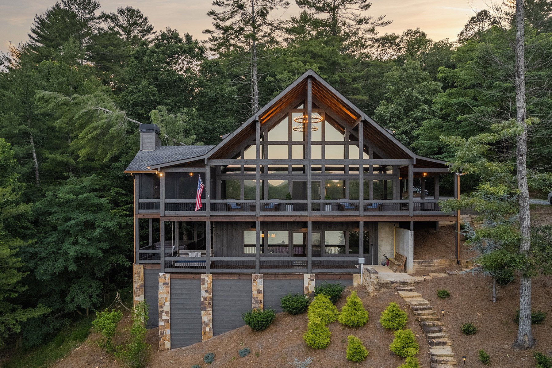 Contemporary Rustic Lakefront Chalet