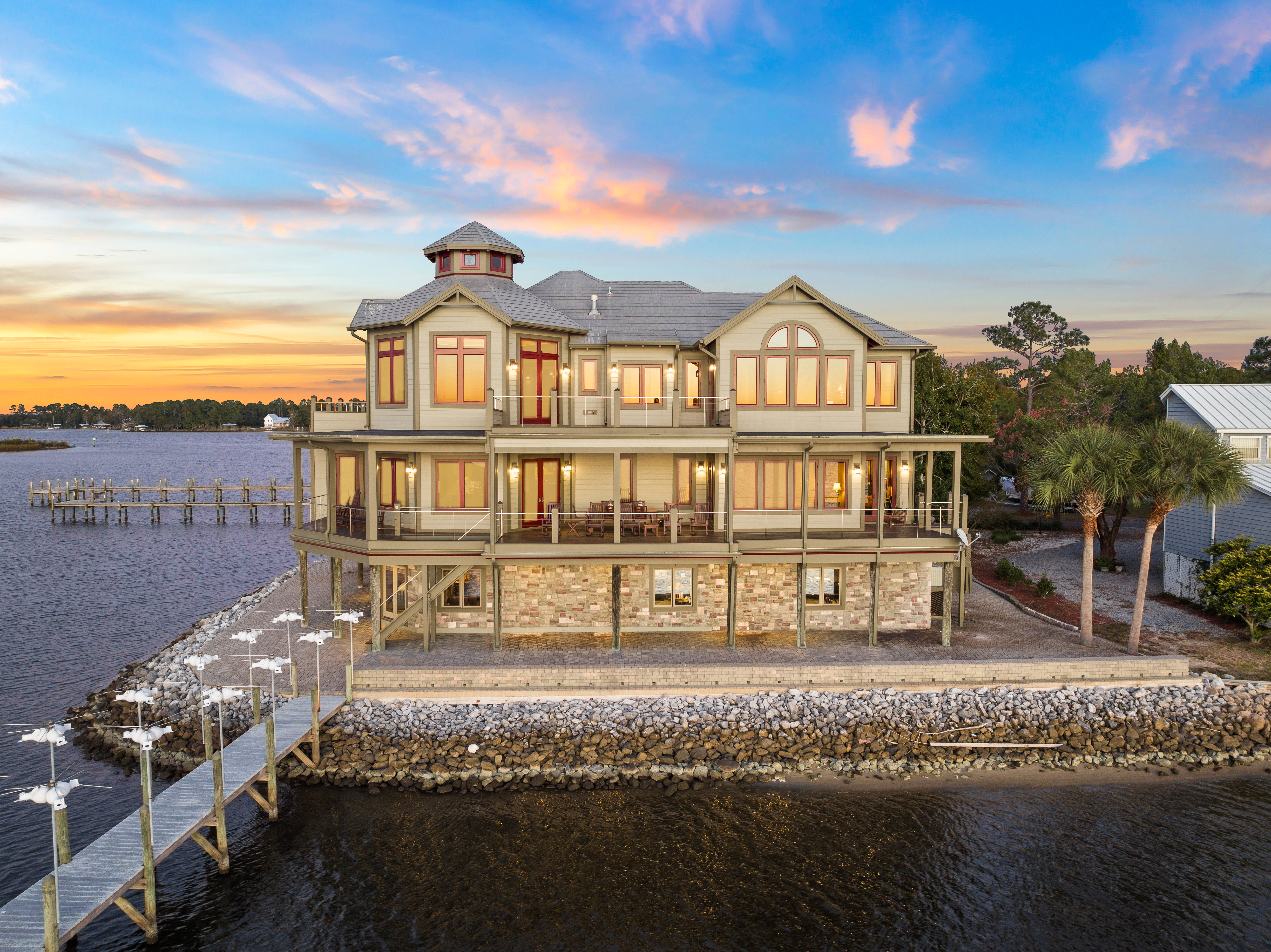 One-Of-A-Kind Bayfront Home With 200-Ft. Dock And Boat House