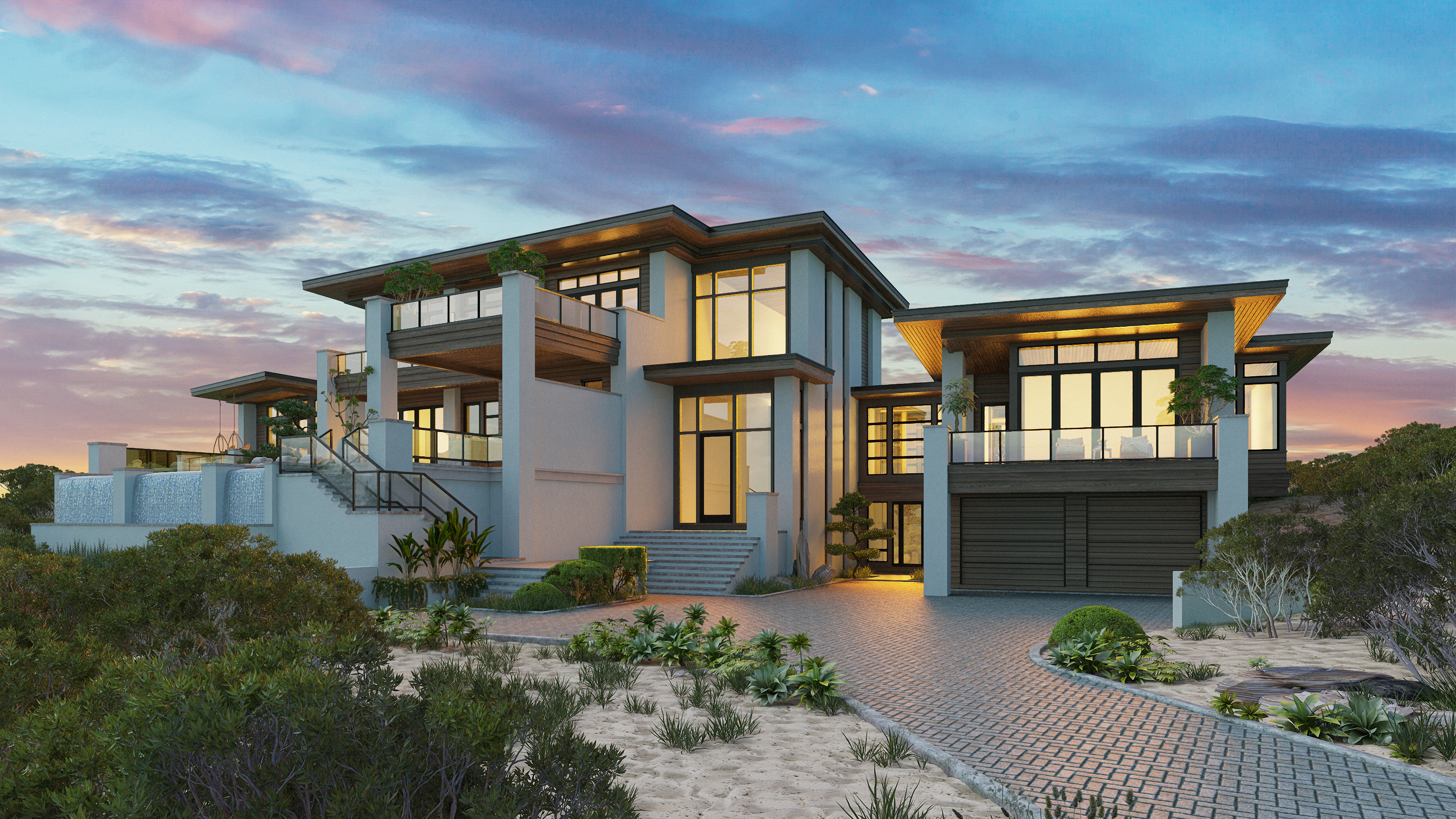Mid-Century-Inspired Contemporary Build in Gated Beachfront Community