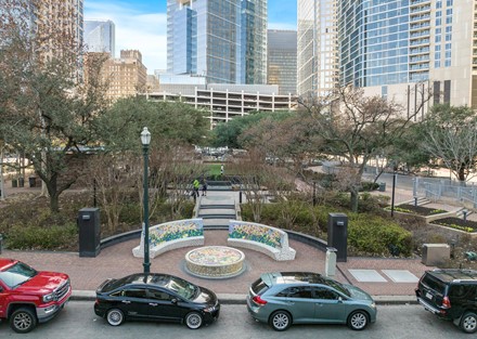 View of Historic Market Square Park directly across the street