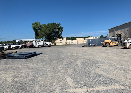 Second access for large equipment to stabilized fence yard area