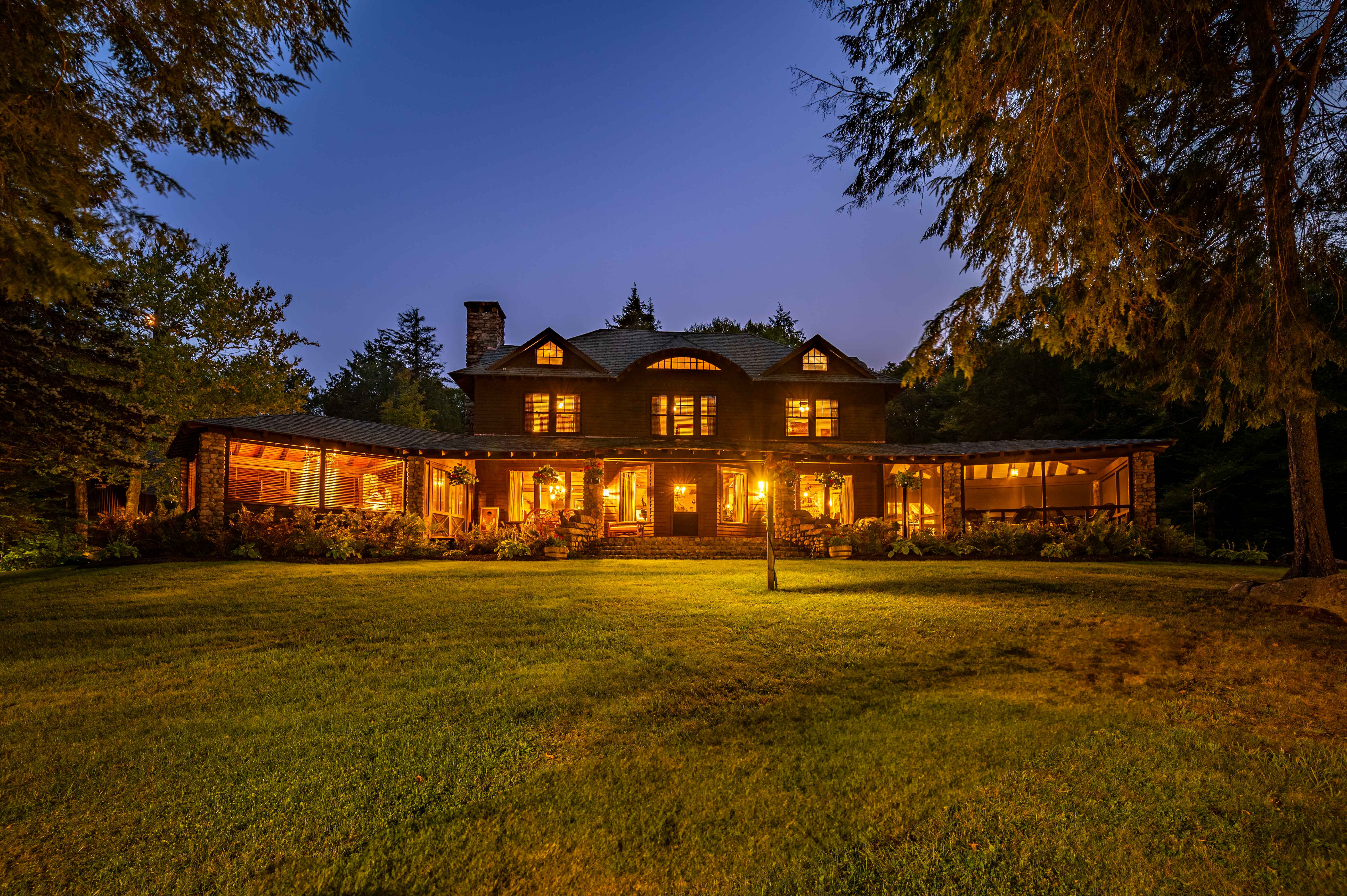 Spectacular Mansion on Big Moose Lake in the Central Adirondack Mountains