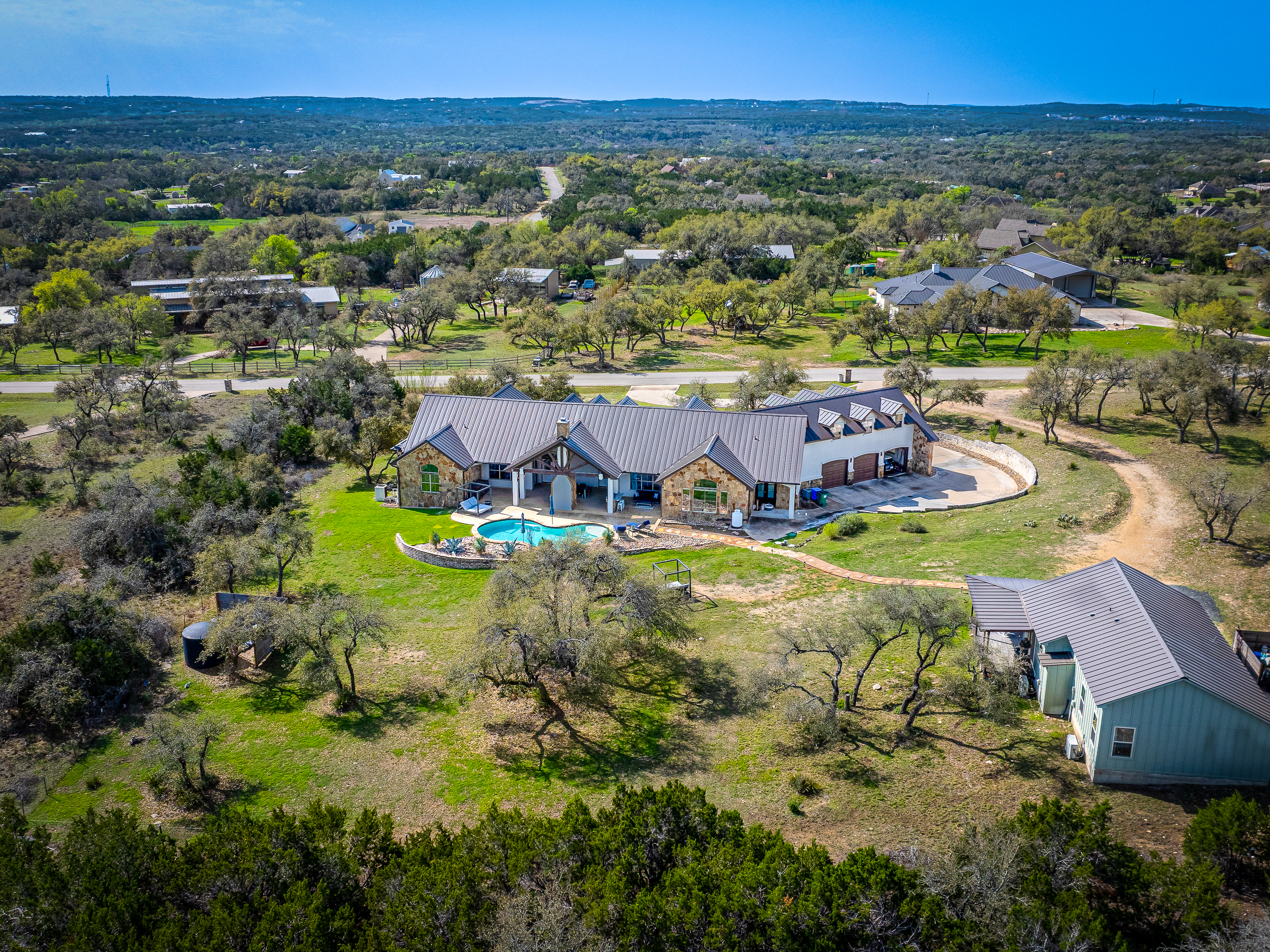 Hill Country Haven with Guest House + Pool on Over 2 Acres