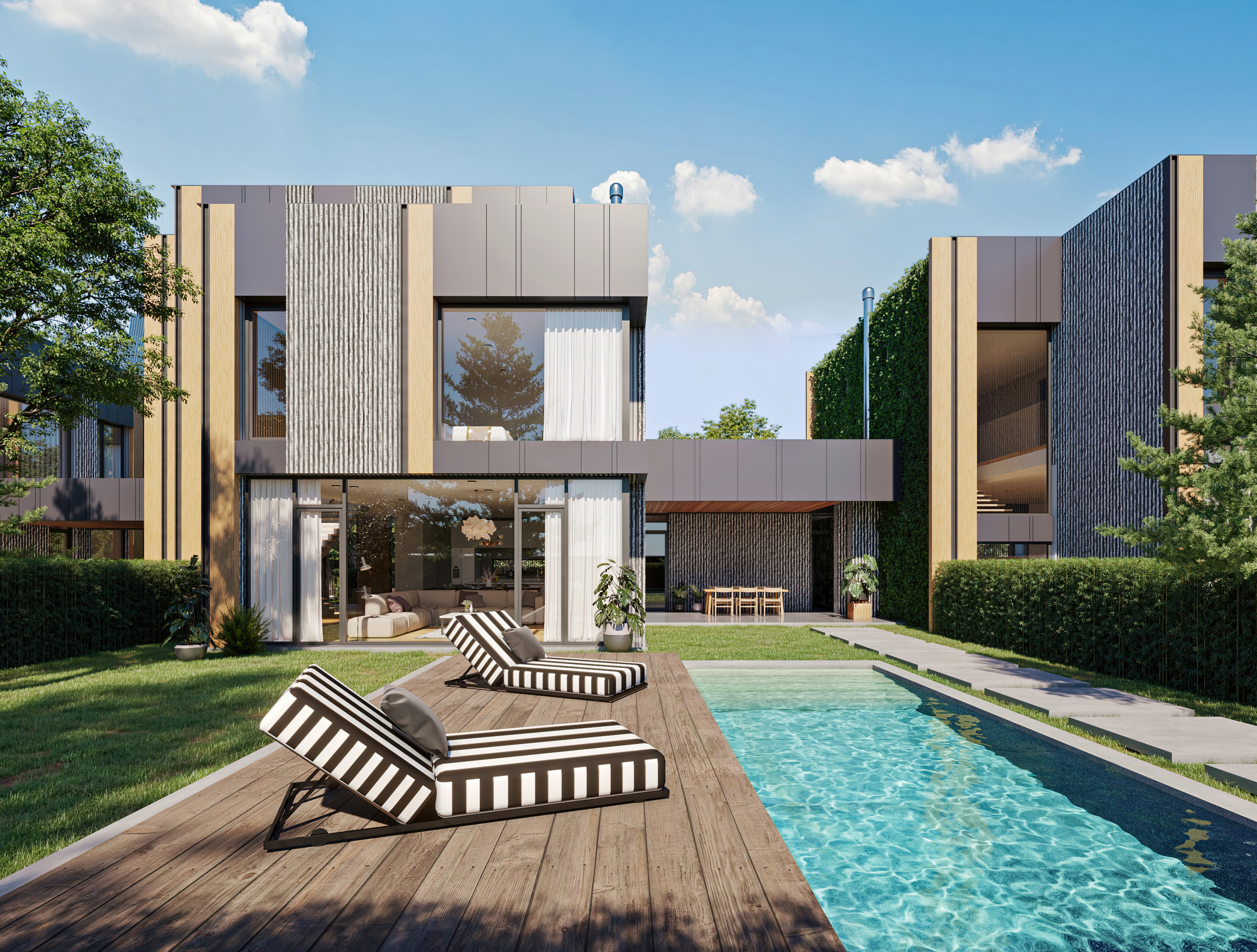 House with pool in a new luxury complex of houses in Pancharevo for sale