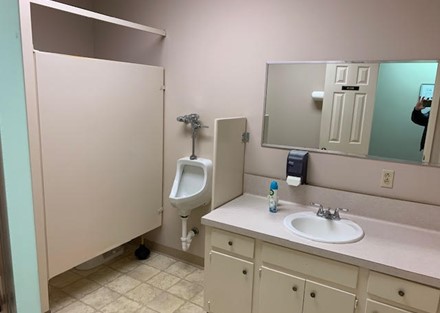 One of two restrooms