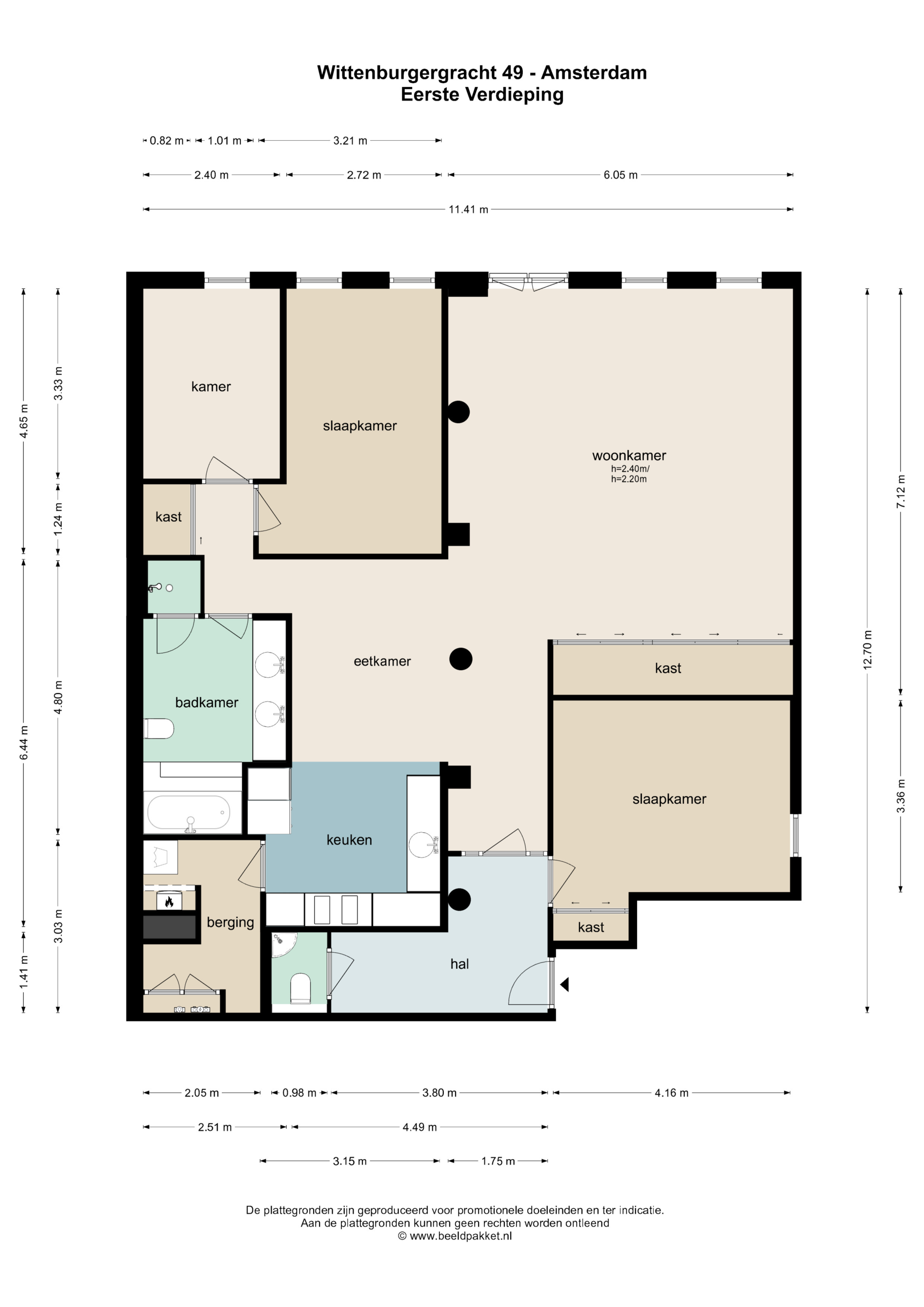 Apartment with 3 bedrooms and elevator close to Amsterdam city center