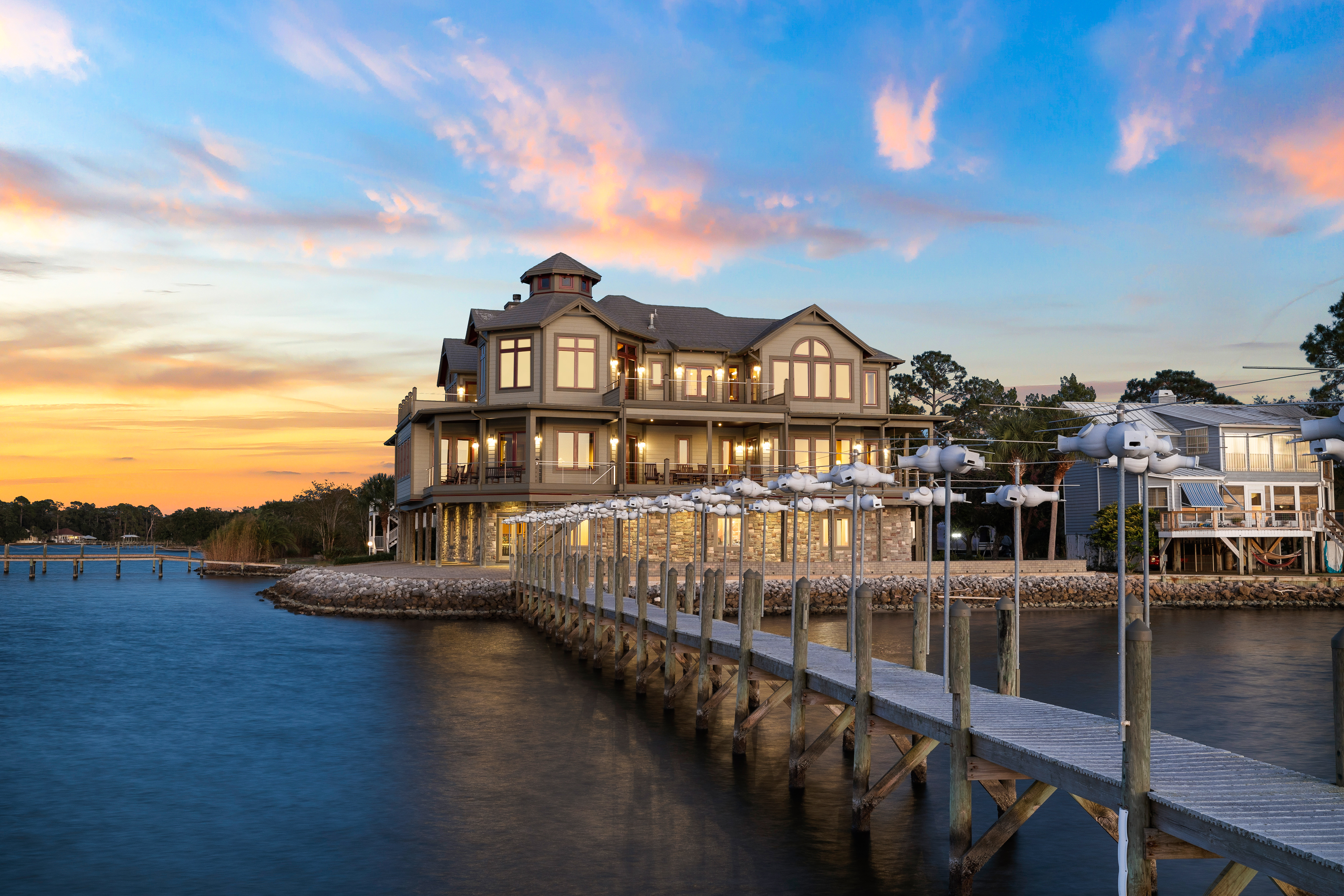 One-Of-A-Kind Bayfront Home With 200-Ft. Dock And Boat House