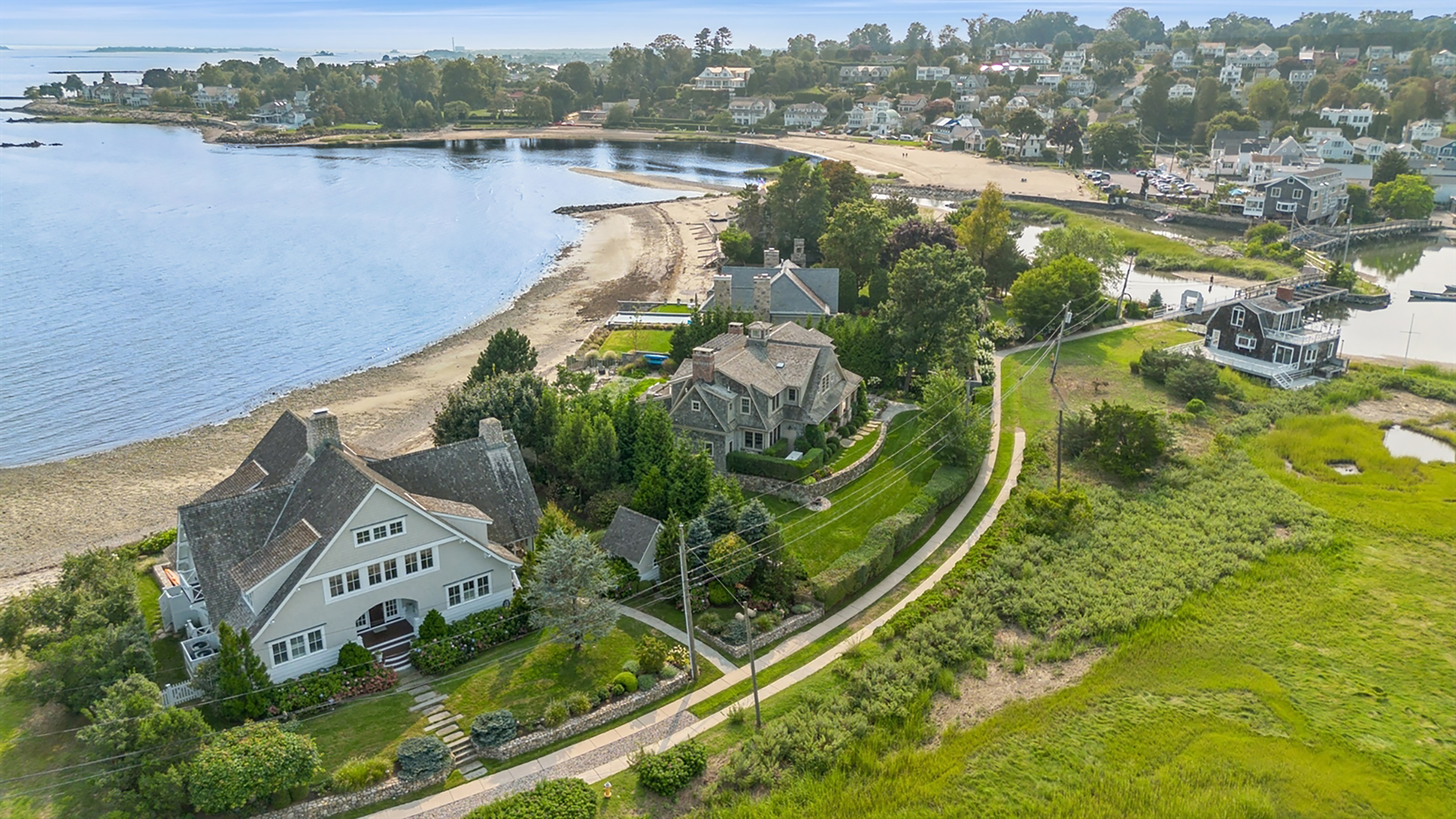 Stunning Beachfront Colonial at Compo Mill Cove