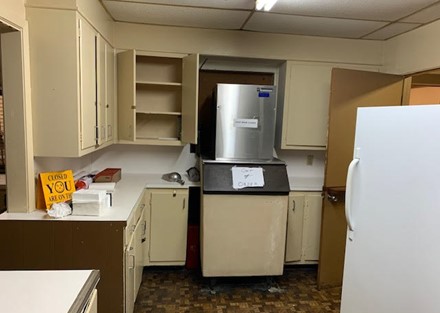 Kitchen counters, and storage area