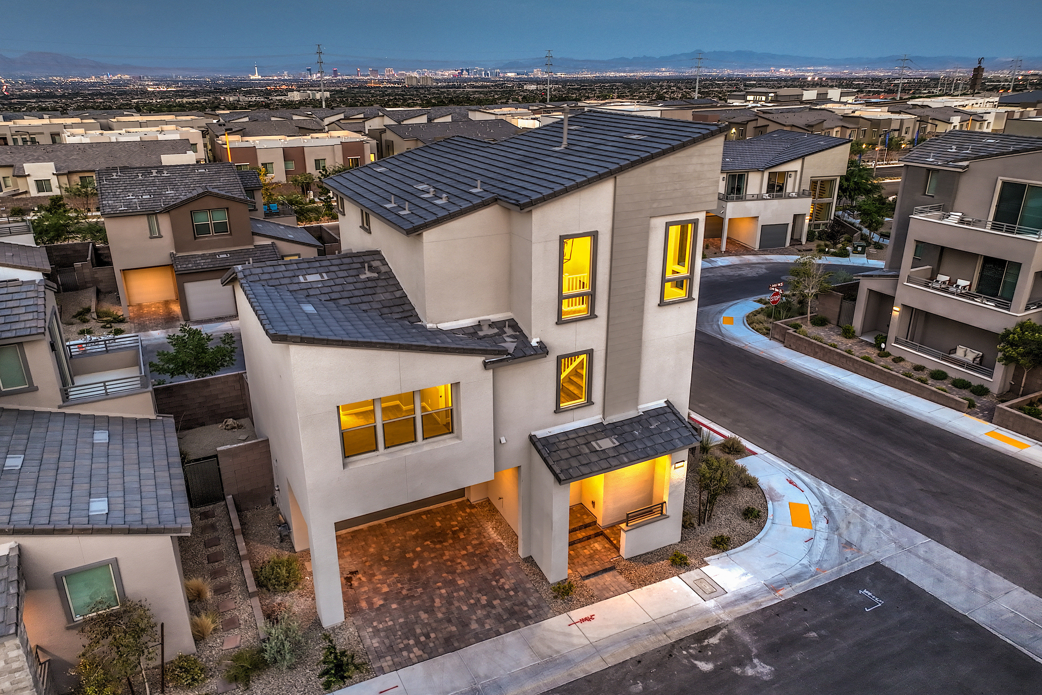 Modern 3-Story Summerlin West Home Boasting Unobstructed Strip views