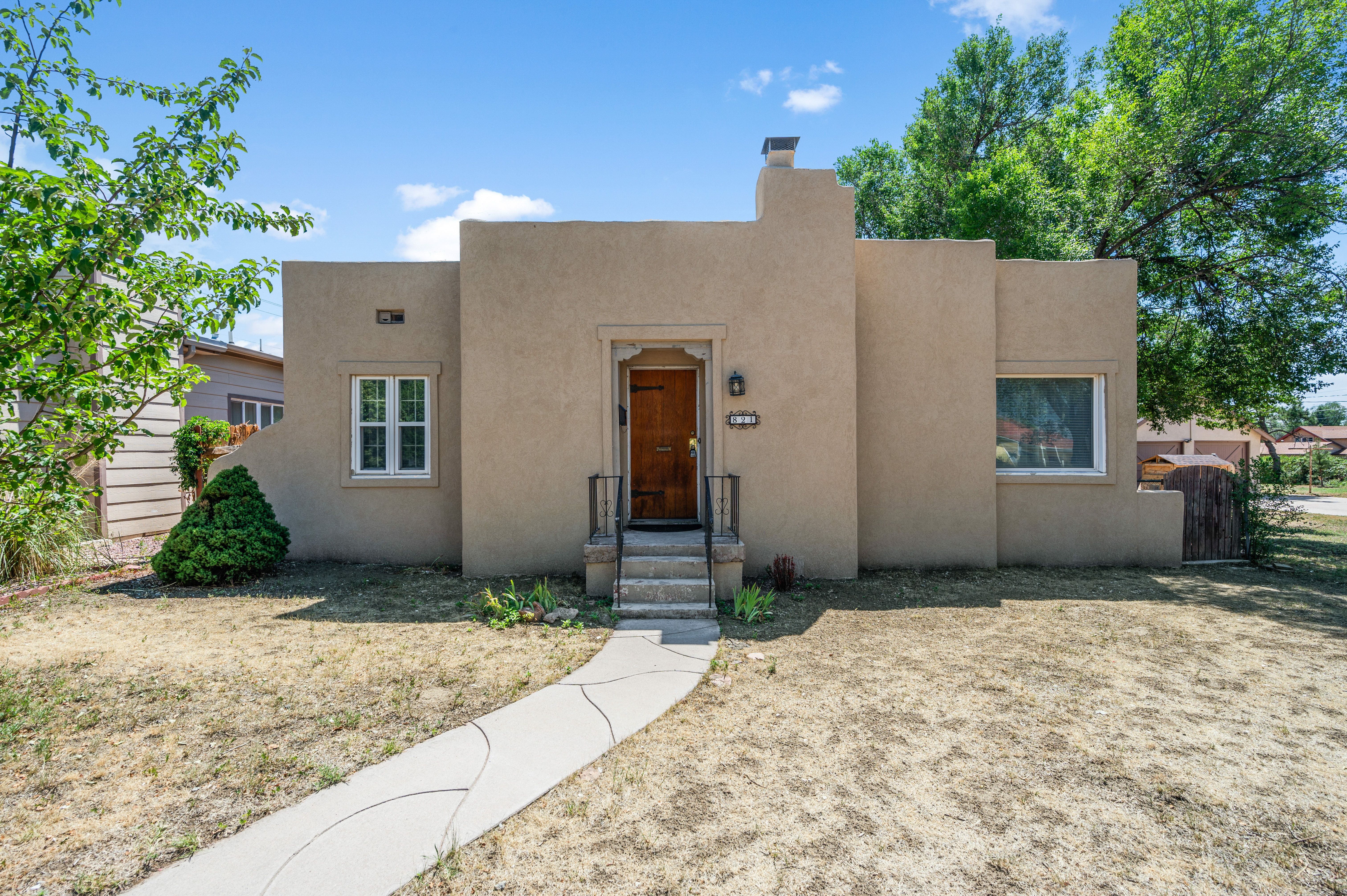 Brand new stucco on the home