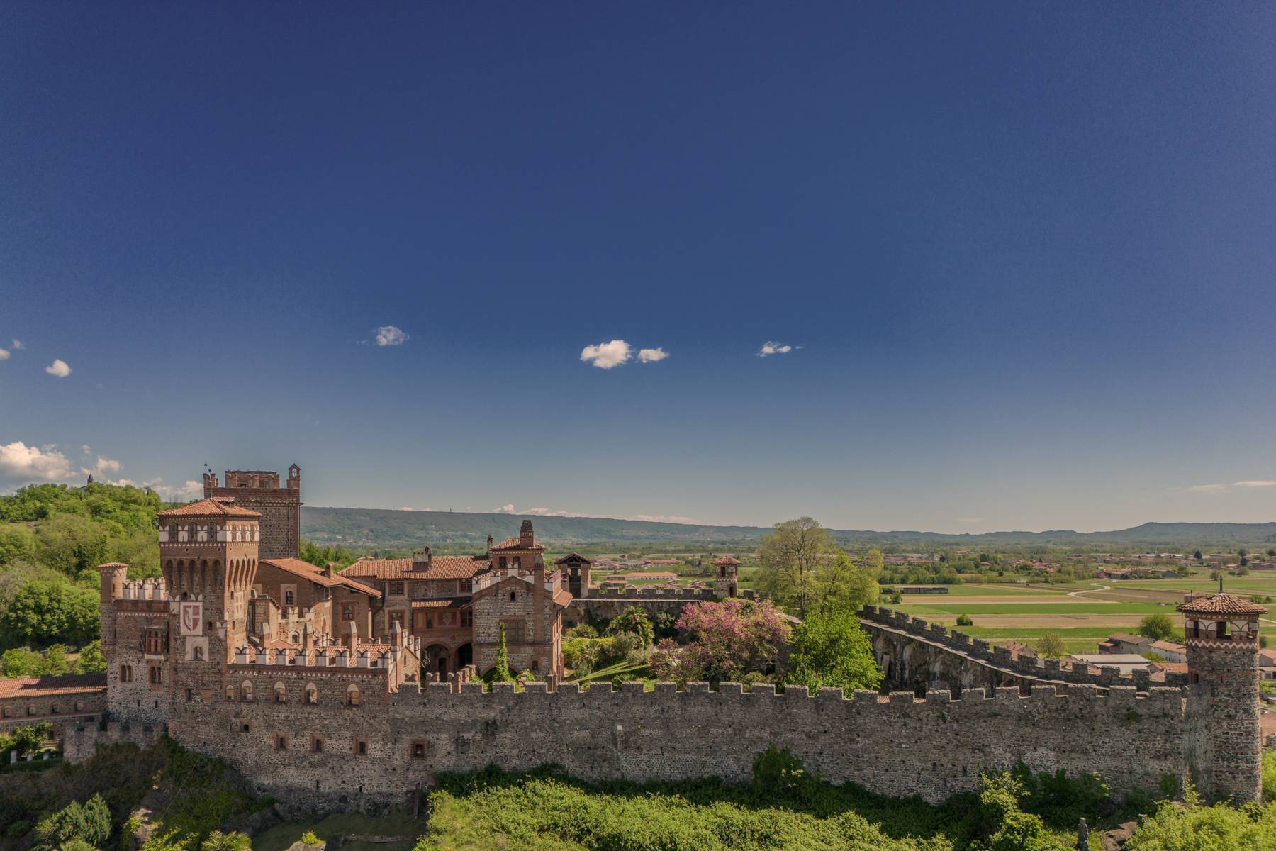 Historic castle at the foot of the Alps