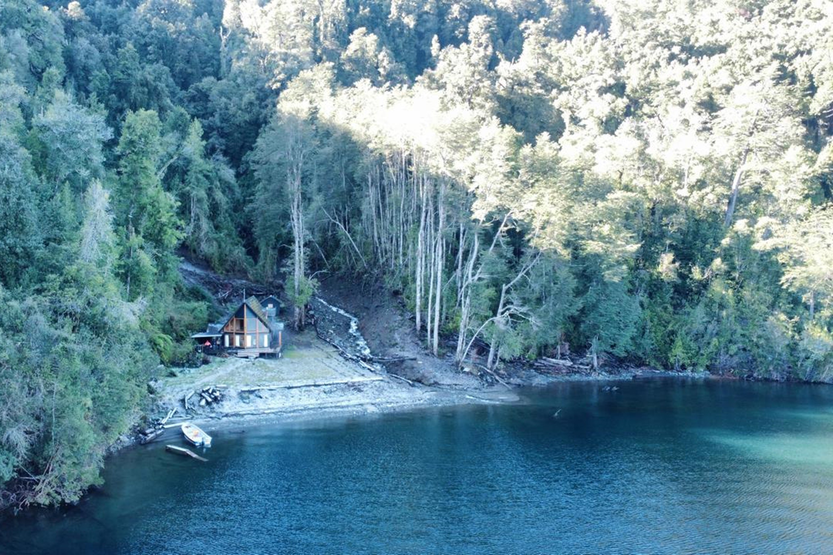 House on the first line in front of Lake Todos Los Santos