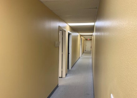 Front hallway with access to multiple offices