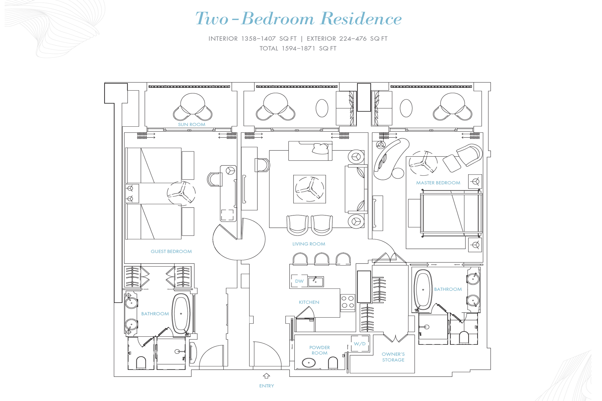 Rosewood Two Bedroom, West Wing Residence